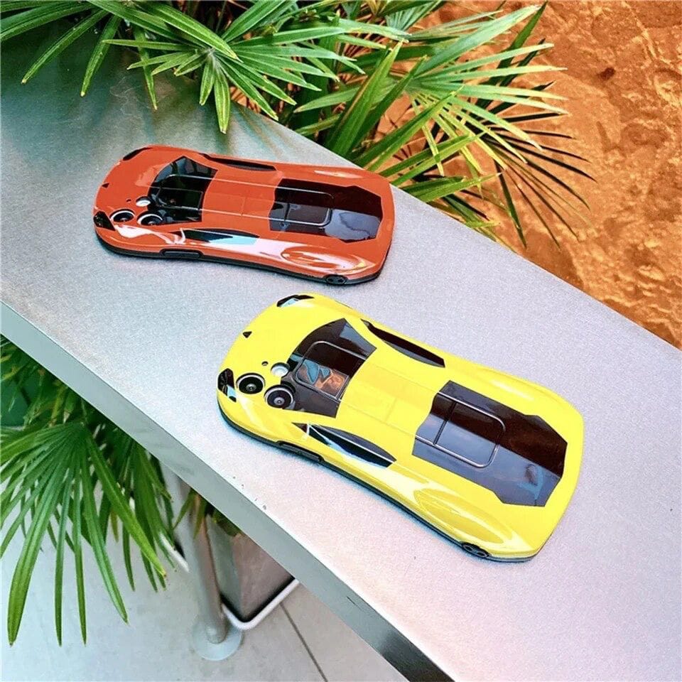 iPhone Colorful Glossy Car Soft Silicone Case