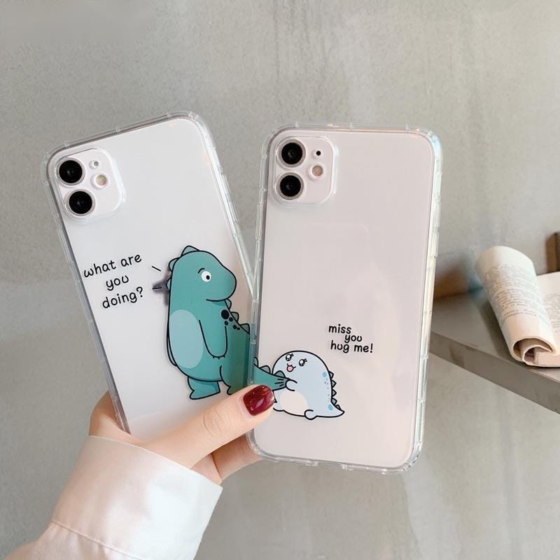 Cute Dinosaur Couples Quotes Custom Slim Soft Case