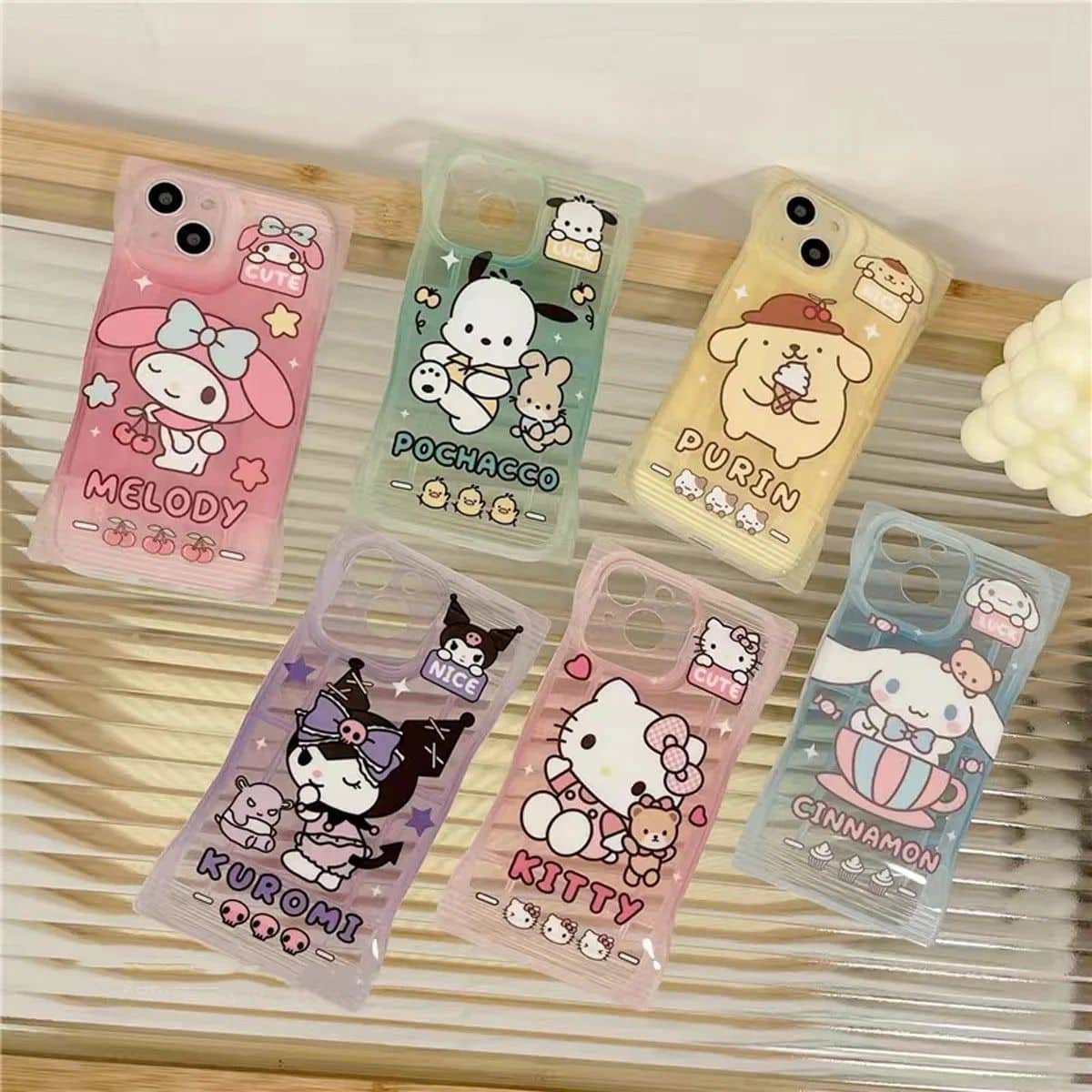 Candy Hello Kitty Kuromi Melody Cartoon Characters iPhone Soft Case