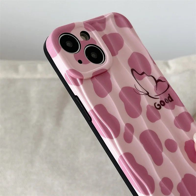 Pink Good Leopard Textured iPhone Soft Silicone Case