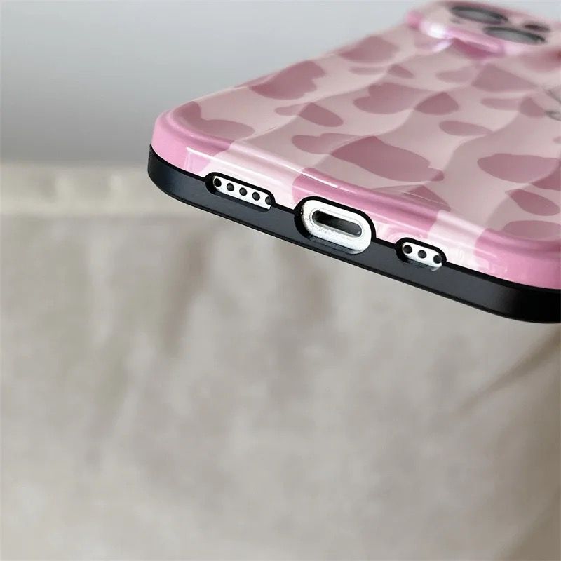 Pink Good Leopard Textured iPhone Soft Silicone Case