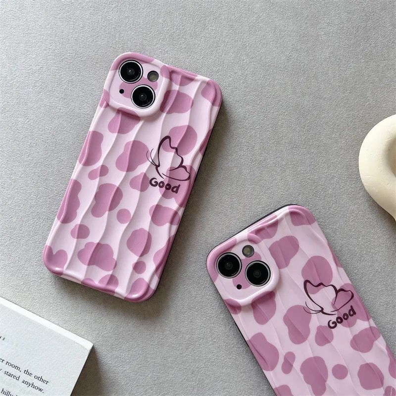 Pink Good Leopard Textured iPhone Soft Silicone Case