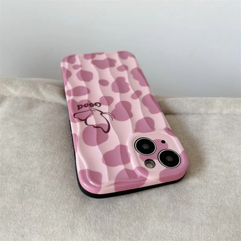 Pink Good Leopard Textured iPhone Soft Silicone Case