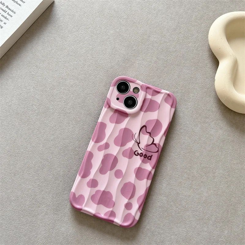 Pink Good Leopard Textured iPhone Soft Silicone Case