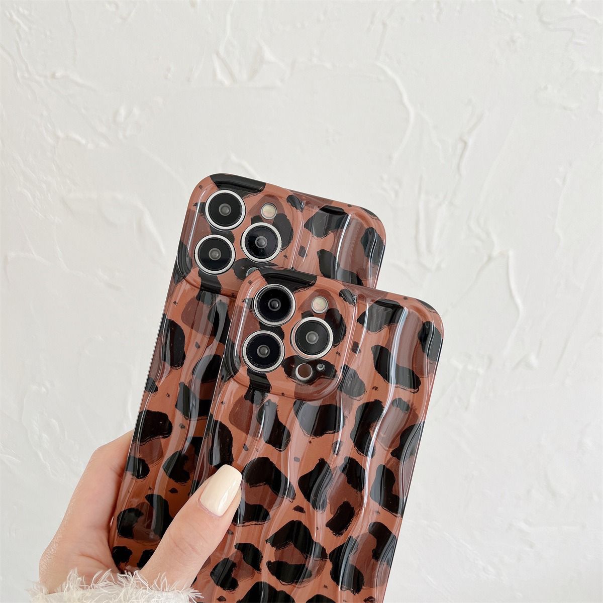 Brown Leopard Textured Soft Silicone iPhone Case