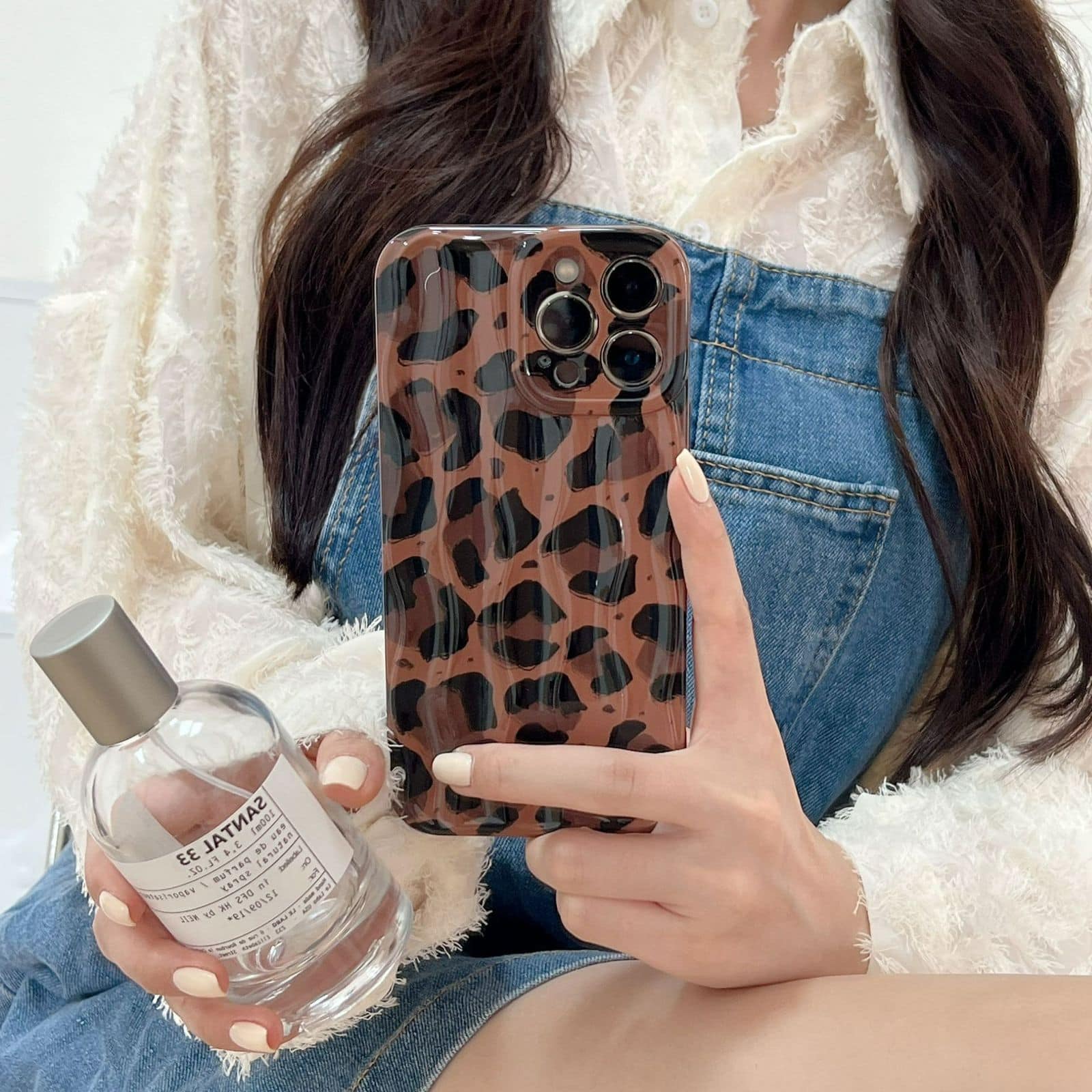 Brown Leopard Textured Soft Silicone iPhone Case