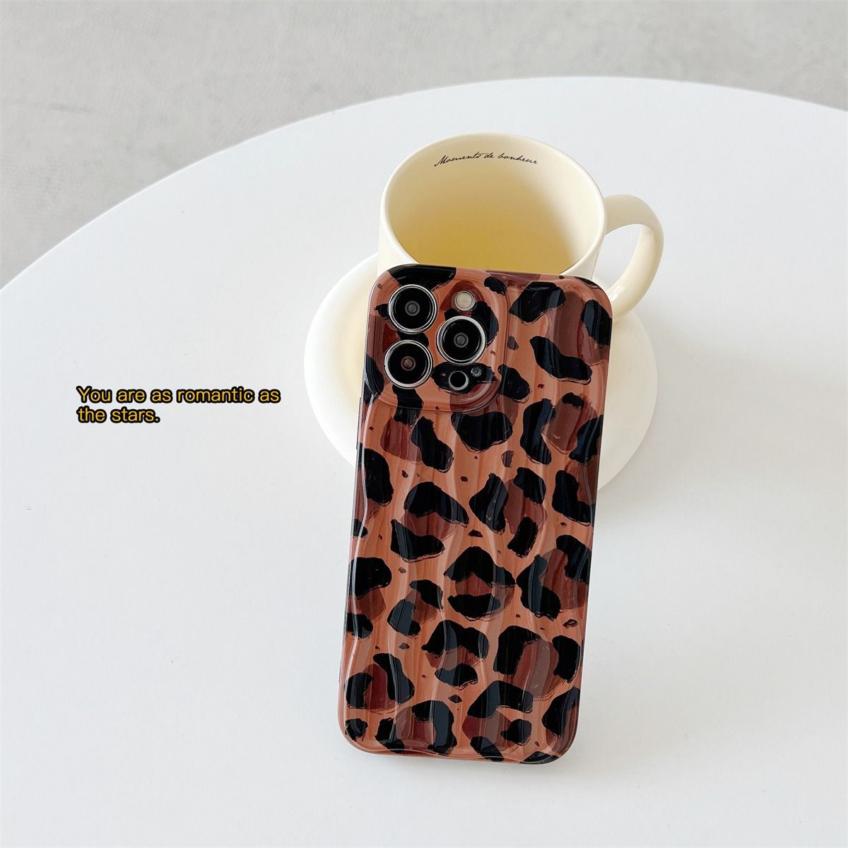 Brown Leopard Textured Soft Silicone iPhone Case