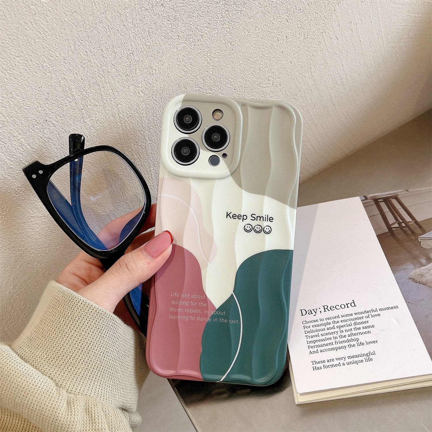 Aesthetic Keep Smile Textured Soft Silicone iPhone Case