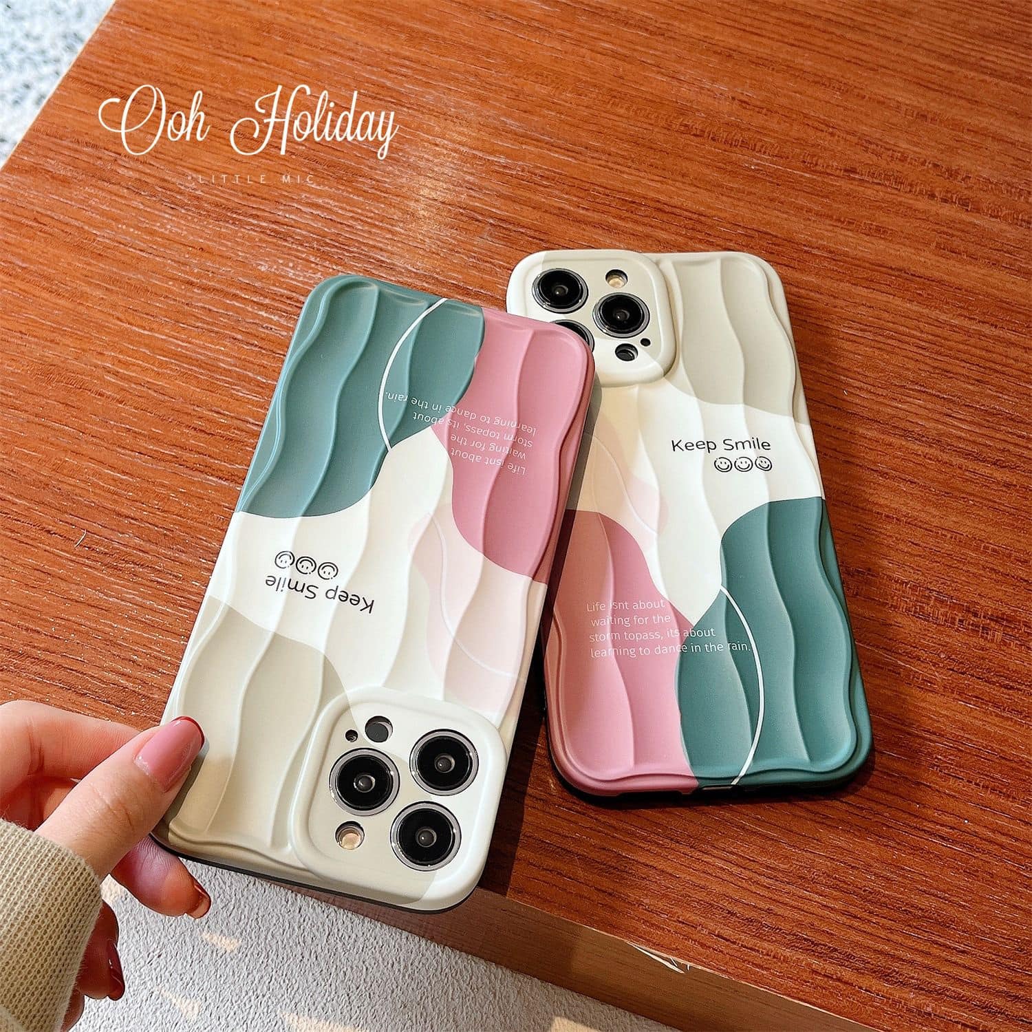 Aesthetic Keep Smile Textured Soft Silicone iPhone Case