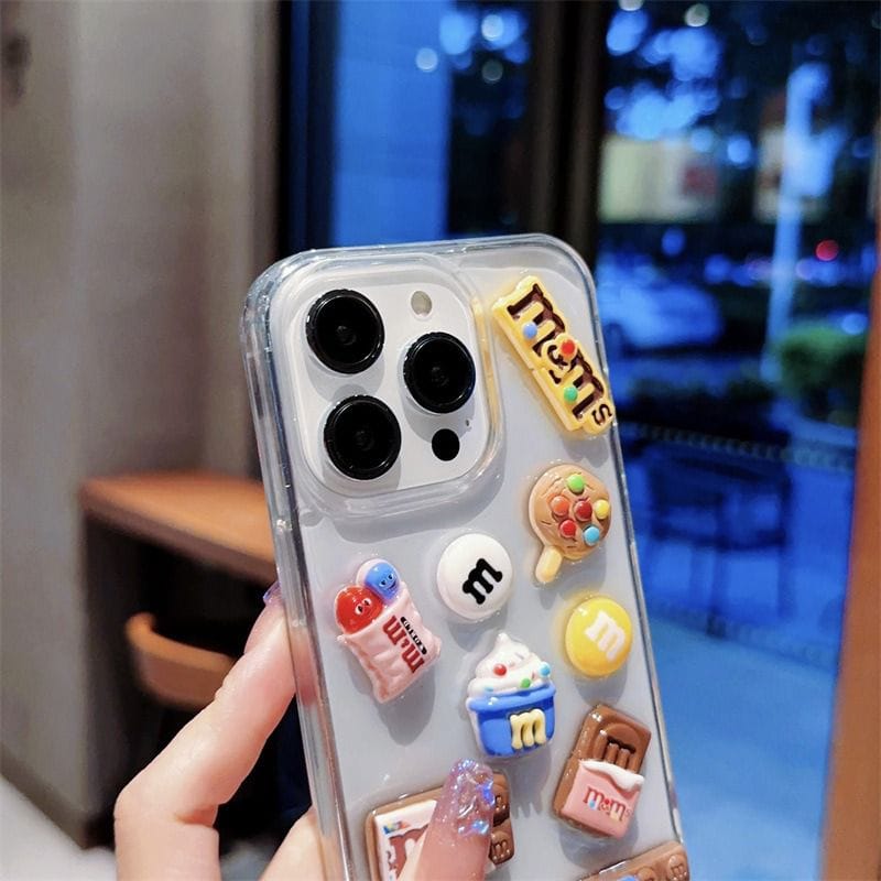 Chocolate Lovers 3D Characters iPhone Transparent Soft Case