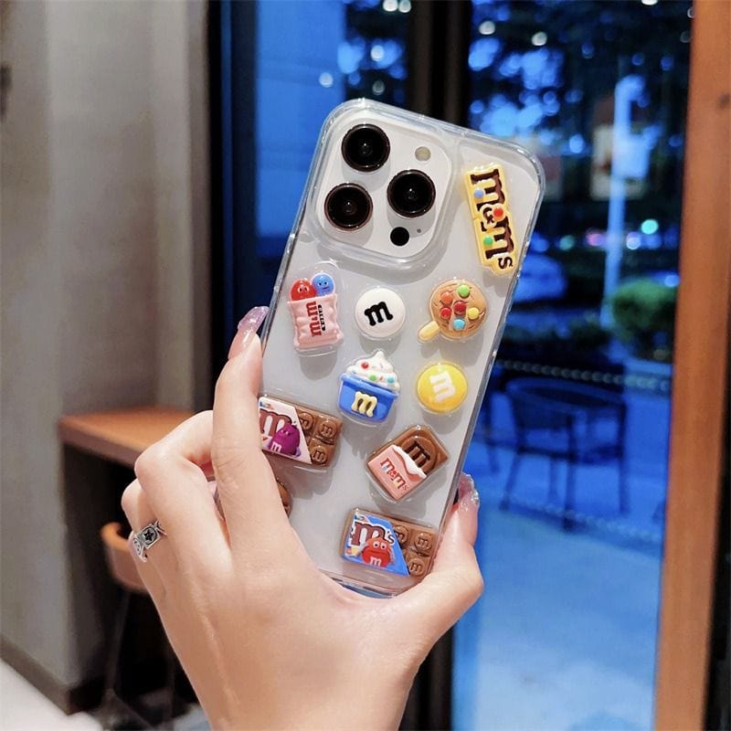 Chocolate Lovers 3D Characters iPhone Transparent Soft Case