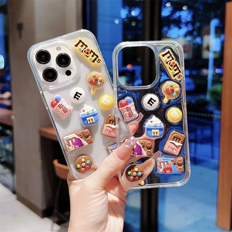 Chocolate Lovers 3D Characters iPhone Transparent Soft Case