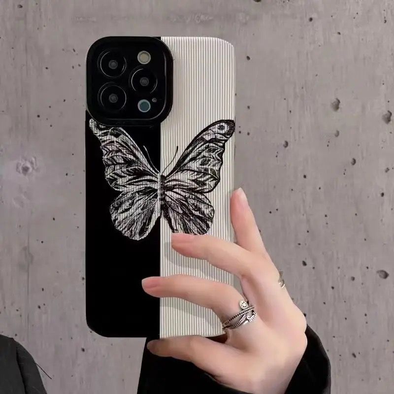 Samsung B/W Butterfly Textured Silicone Case