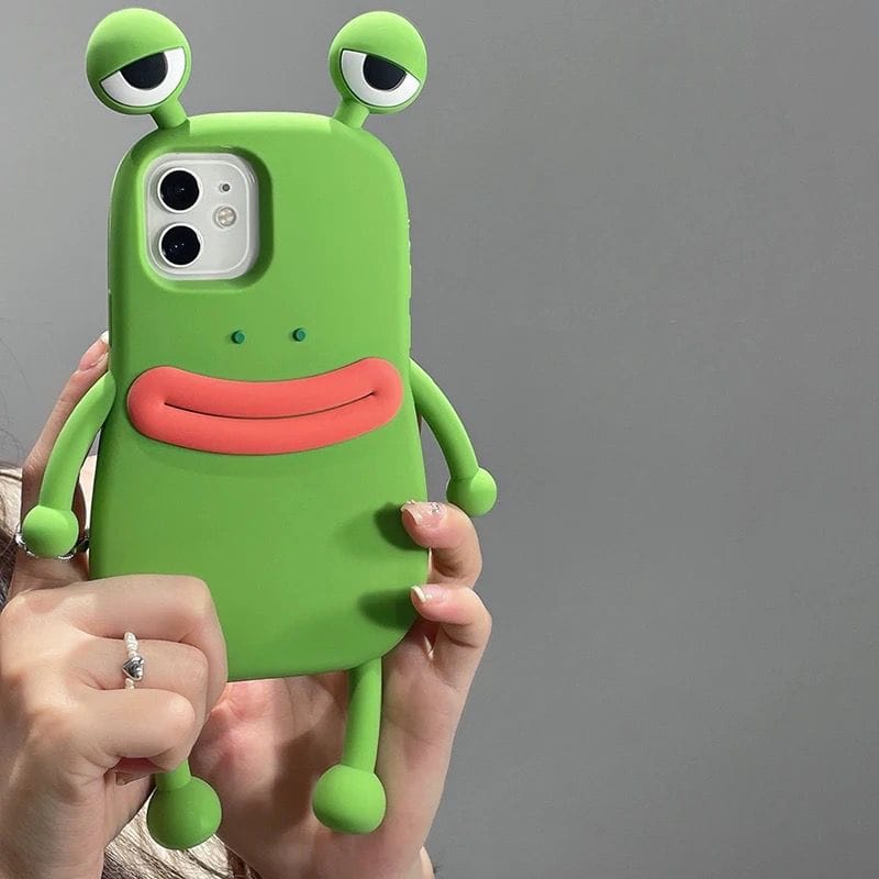 Cute 3D Cartoon Frog Shockproof Rubber Silicone iPhone Case