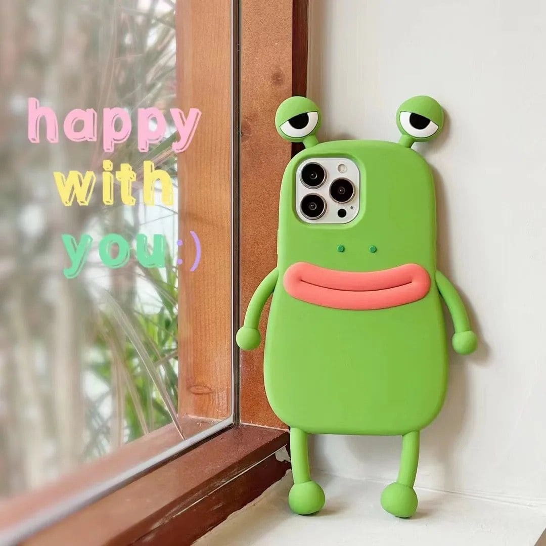 Cute 3D Cartoon Frog Shockproof Rubber Silicone iPhone Case