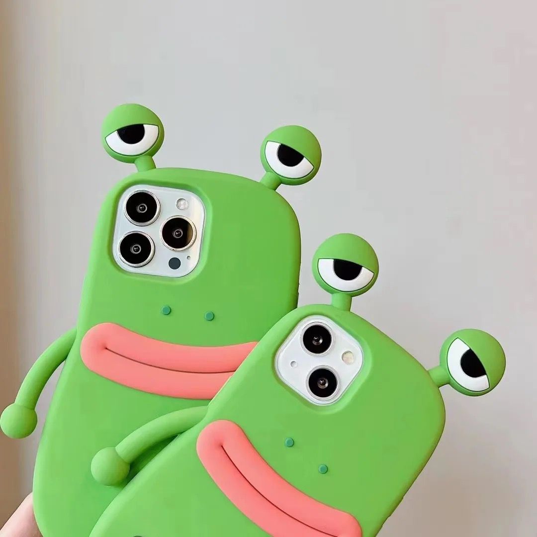 Cute 3D Cartoon Frog Shockproof Rubber Silicone iPhone Case