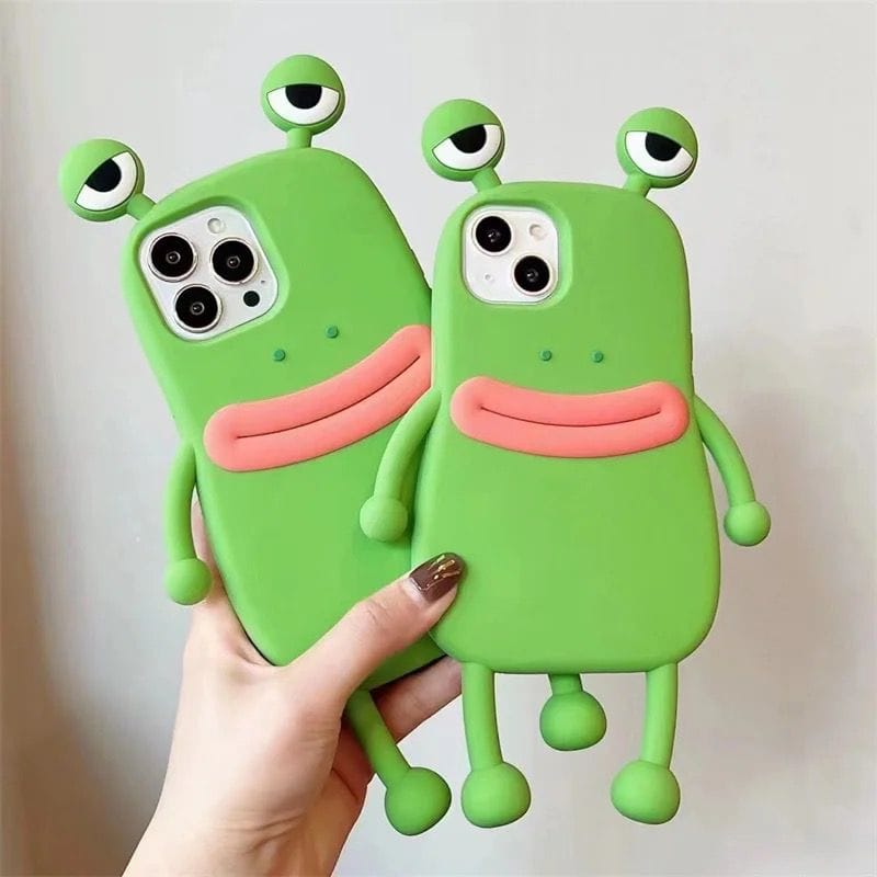 Cute 3D Cartoon Frog Shockproof Rubber Silicone iPhone Case