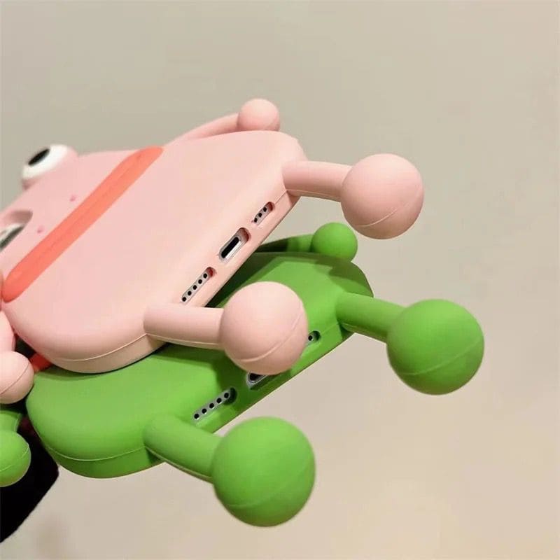 Cute 3D Cartoon Frog Shockproof Rubber Silicone iPhone Case