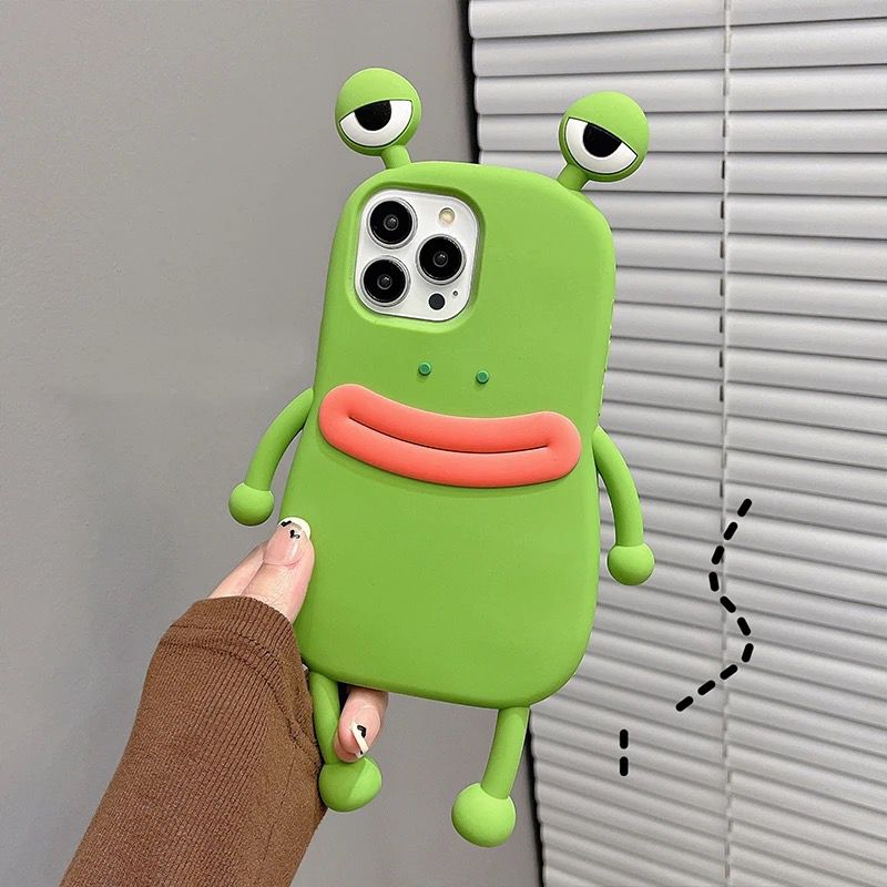 Cute 3D Cartoon Frog Shockproof Rubber Silicone iPhone Case