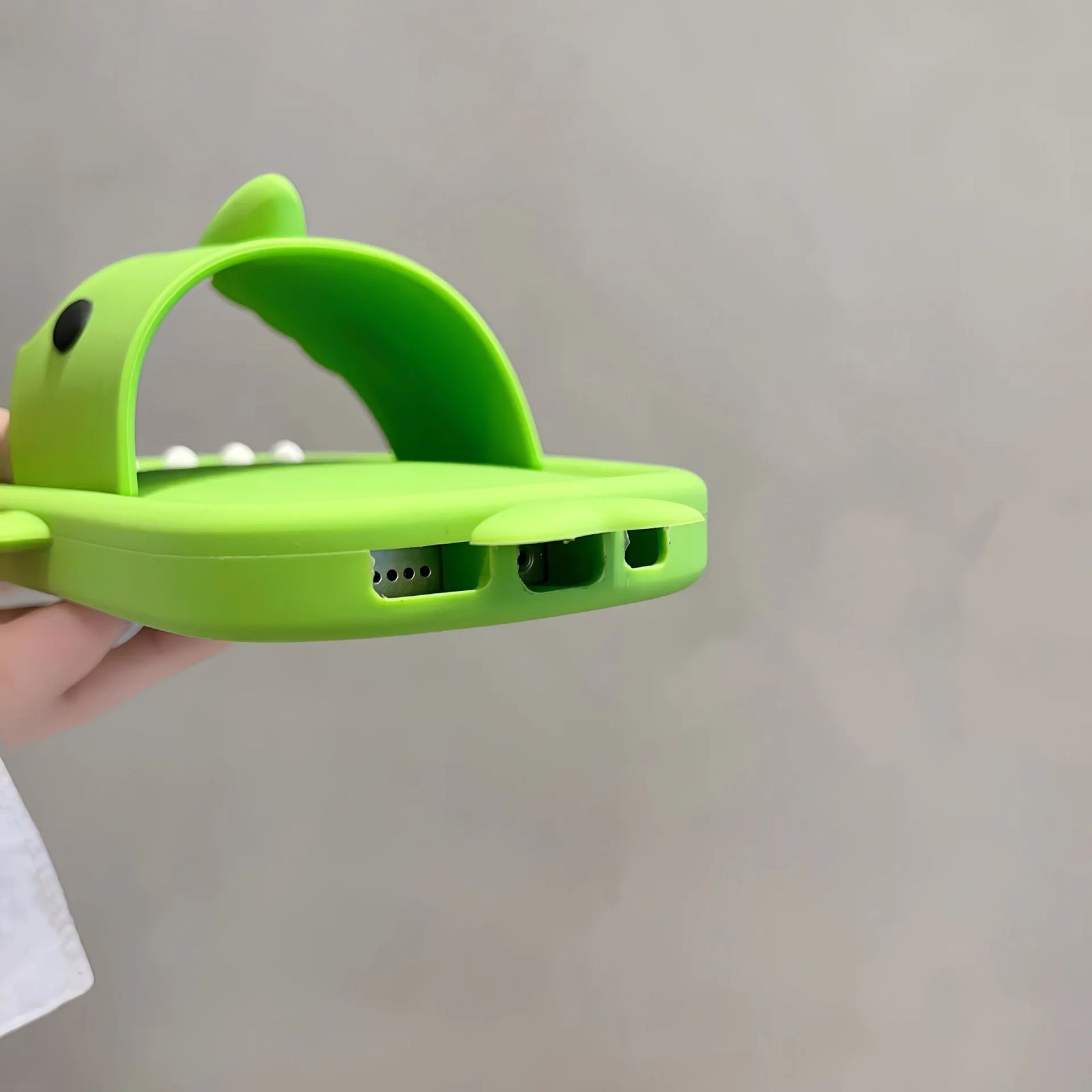 3D Green Shark Slipper Rubber Silicone iPhone Case