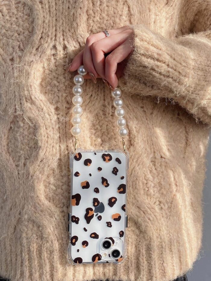 Leopard Pearl Luxury Lanyard Custom Slim Soft Cases