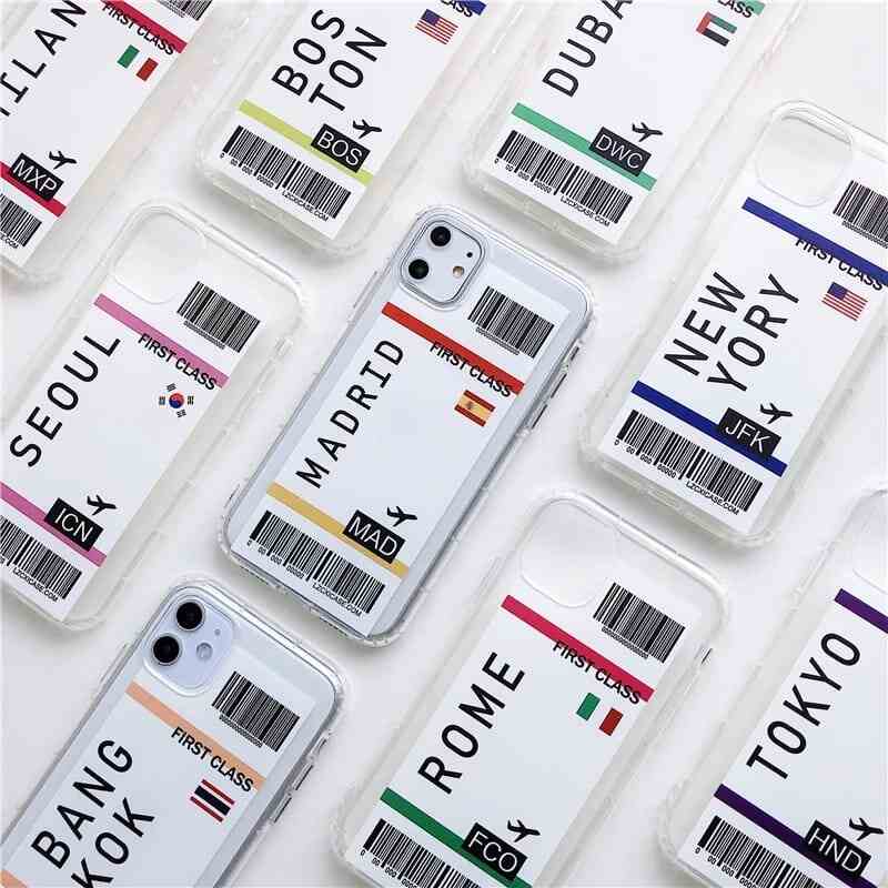 City Boarding Pass Travel Ticket Custom Slim Soft Cases