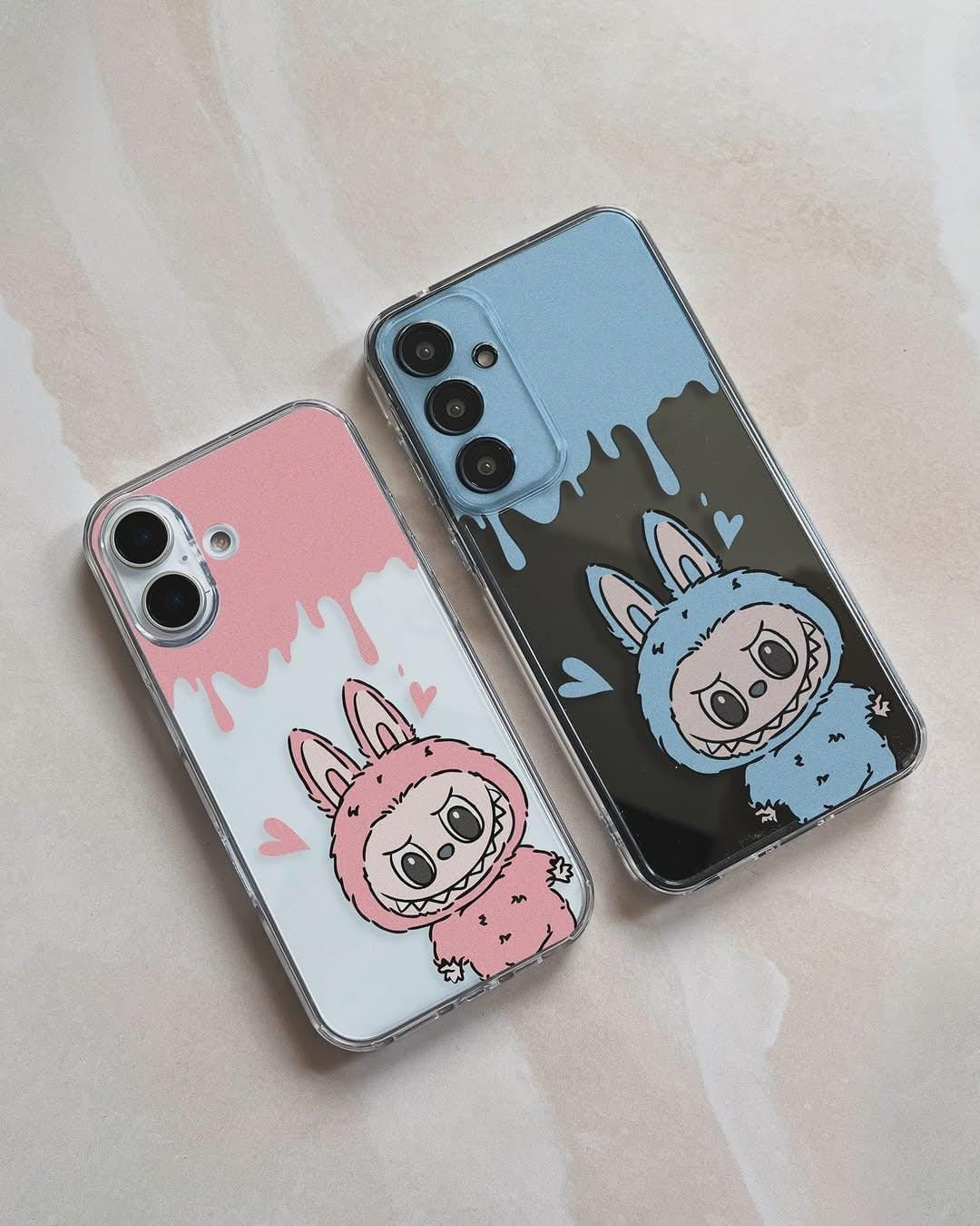 Labubu Lychee Berry Pink Blue Transparent Custom Slim Soft Cases