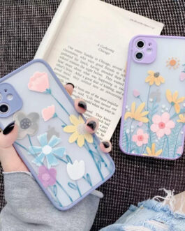 Floral Grass Frosted Bumper Case