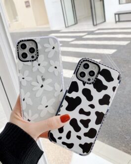 Cow White Daisy iPhone  Impact Phone Case Cover 11 12 12Pro 12ProMax XR
