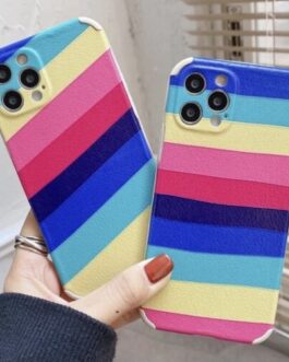 Horizontal Rainbow  Rubber Case For iPhone 11 12 7 8 SE2020