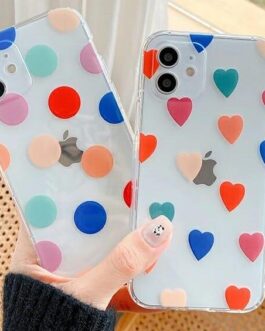Colorful Dots & Heart Custom Soft Cases