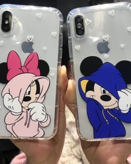 Mickey Minnie Heart Transparent Custom Soft Cases
