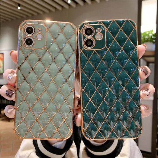 Luxury Grid Plating Soft Glossy Cases