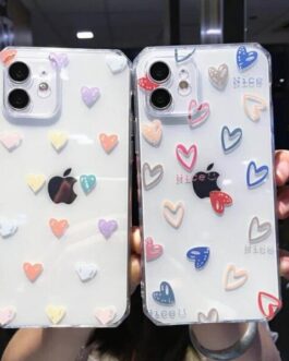 Colorful Heart Transparent Custom Soft Cases