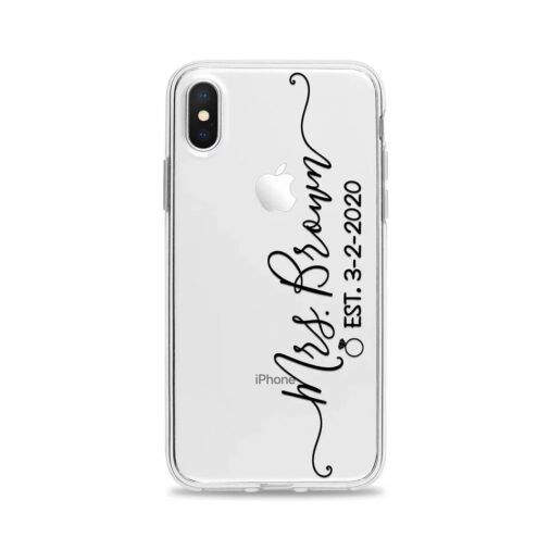 initial name transparent clear soft custom phone cover cases