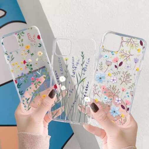 floral flower transparent clear soft phone cover cases