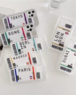 City Boarding Pass Travel Ticket Custom Soft Cases