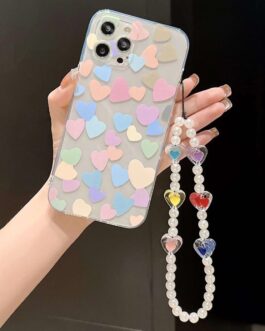 Cute Colorful Hearts With Removable Charm Custom Soft Cases