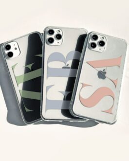 Cute Custom Initials Transparent Custom Soft Phone Cases