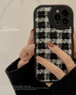 B/W Knitted iPhone Fabric Silicone Soft Case