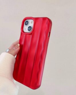 Red Wavy Glossy Party Look iPhone Soft Case