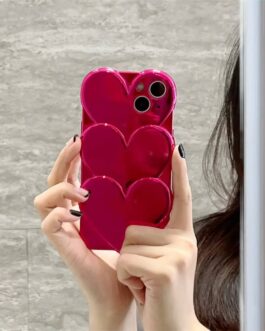Heart Hot Pink 3D Glossy Soft Case