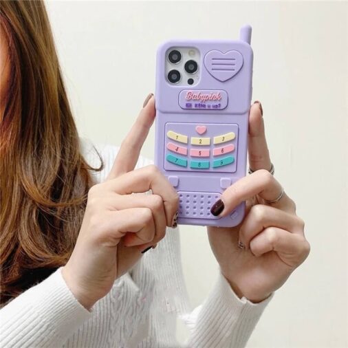 Cute Purple iPhone Rubber Silicone Soft Case
