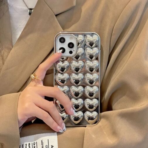 Silver iPhone Cases Hearts