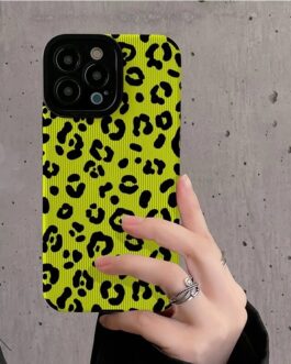 Yellow Leopard Stripe Textured Style Soft Cases