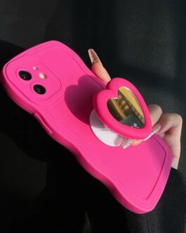 Wave Silicone Heart Mirror Holder Case