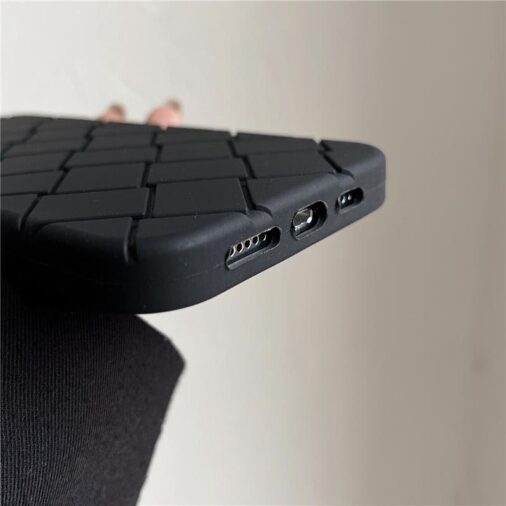 Luxury Checkered Grid Anti-Drop Silicone Rubber iPhone Case