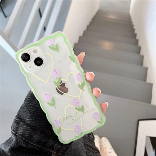 Green Floral Wavy Colorful Border Case