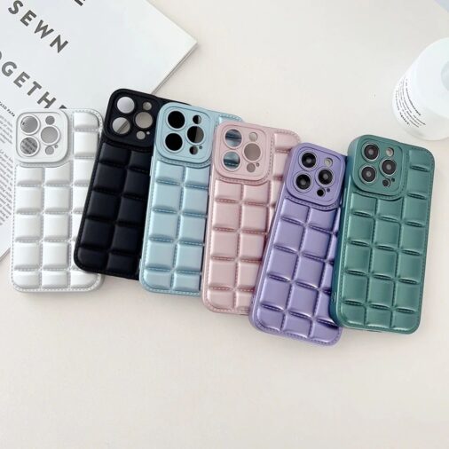Grid Pattern iPhone Glossy Bling Soft Case