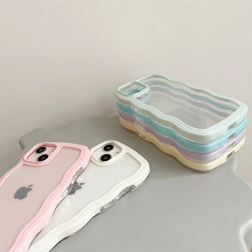 Wavy Transparent candy Border iPhone Case